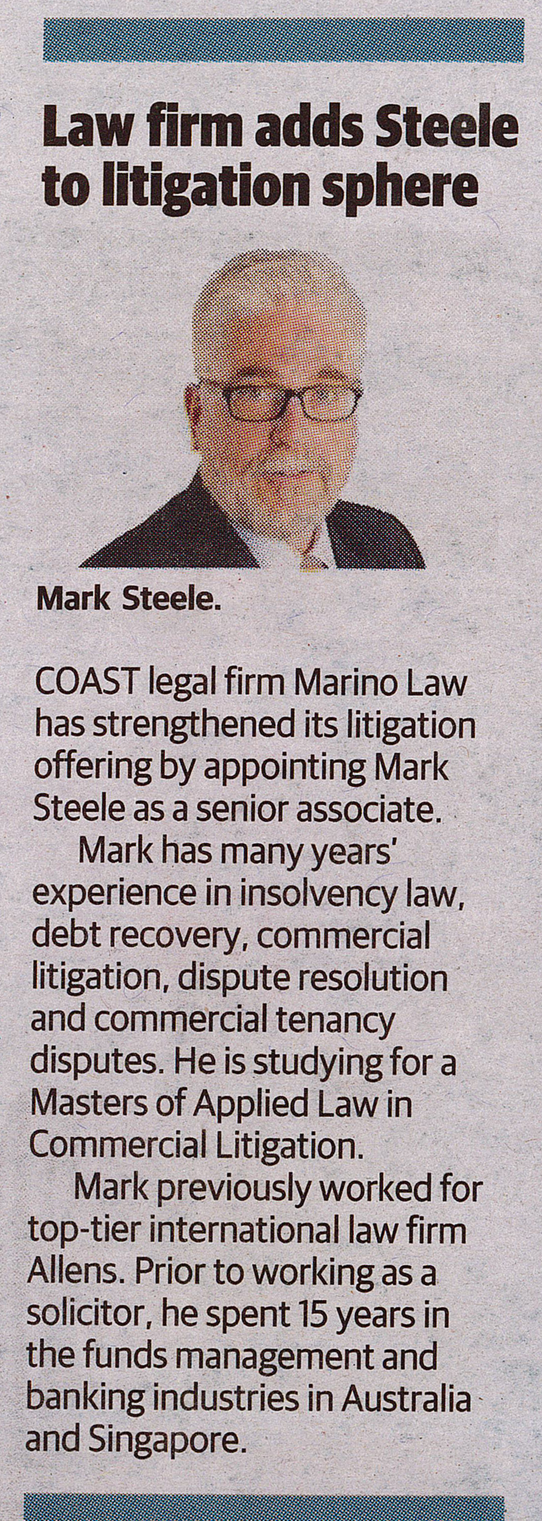 Marino Law Strengthens Litigation Offering